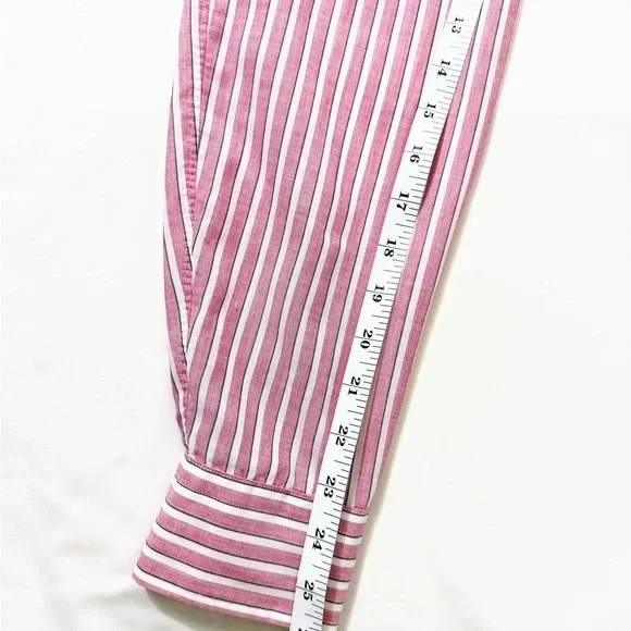 Authentic Vintage Christian Dior Paris Pink Stripe Button Down Shirt